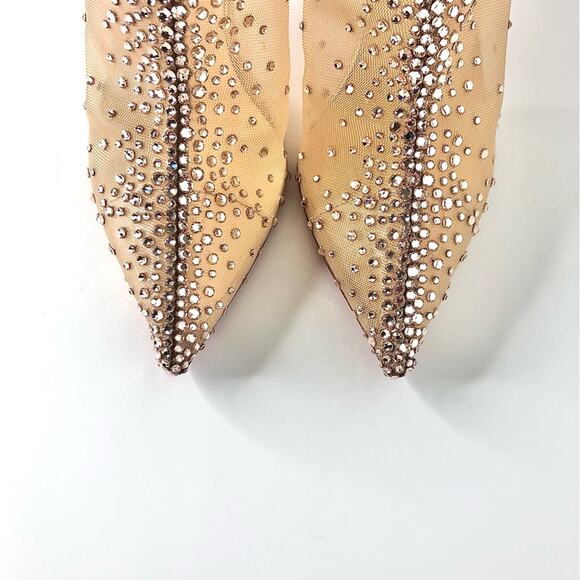 NIB Christian Louboutin Constella 85 Glitter Crystal Embellished Bootie 37.5 - Picture 5 of 13